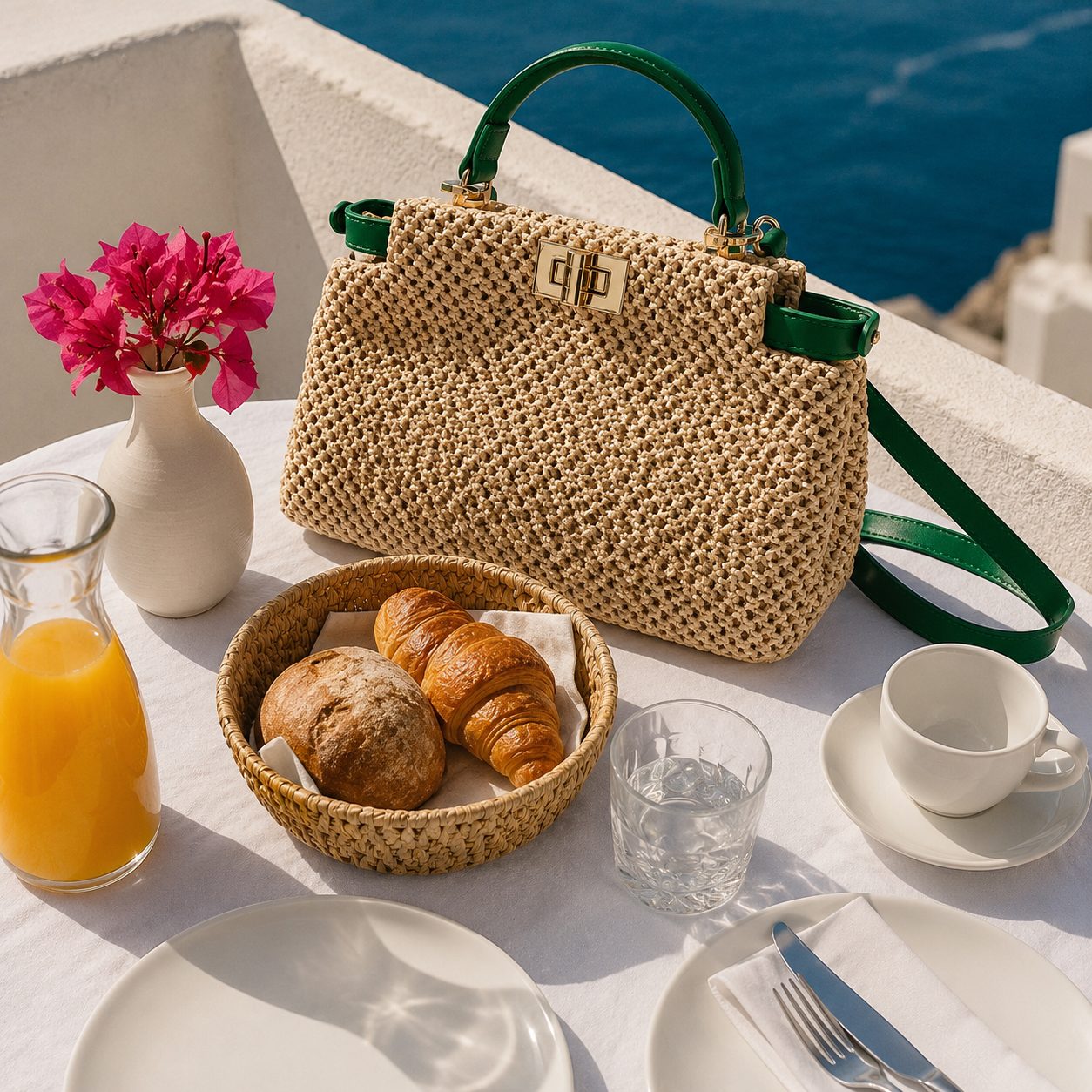 Bolso de Paja Portátil | Elegante y Ecológico