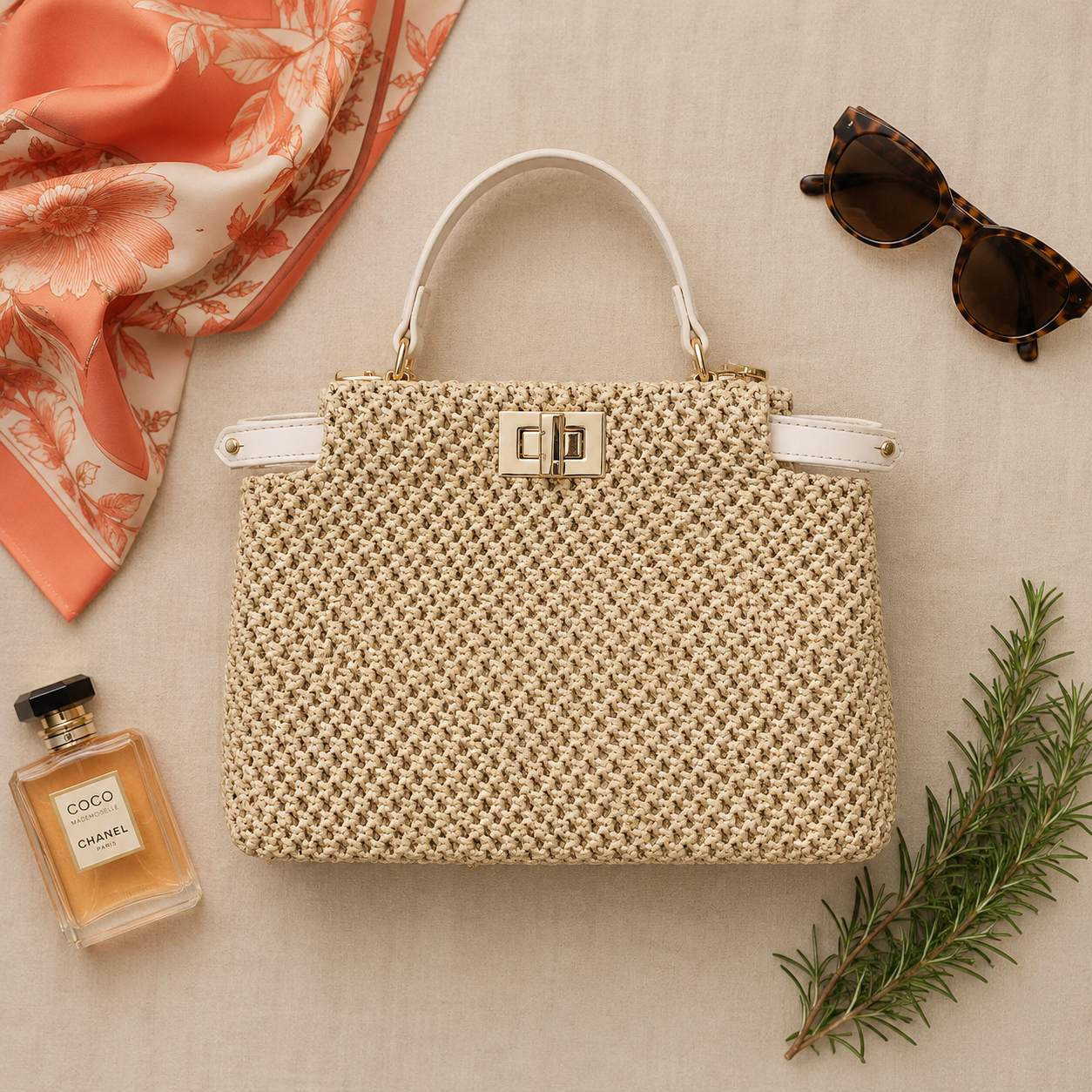 Bolso de Paja Portátil | Elegante y Ecológico