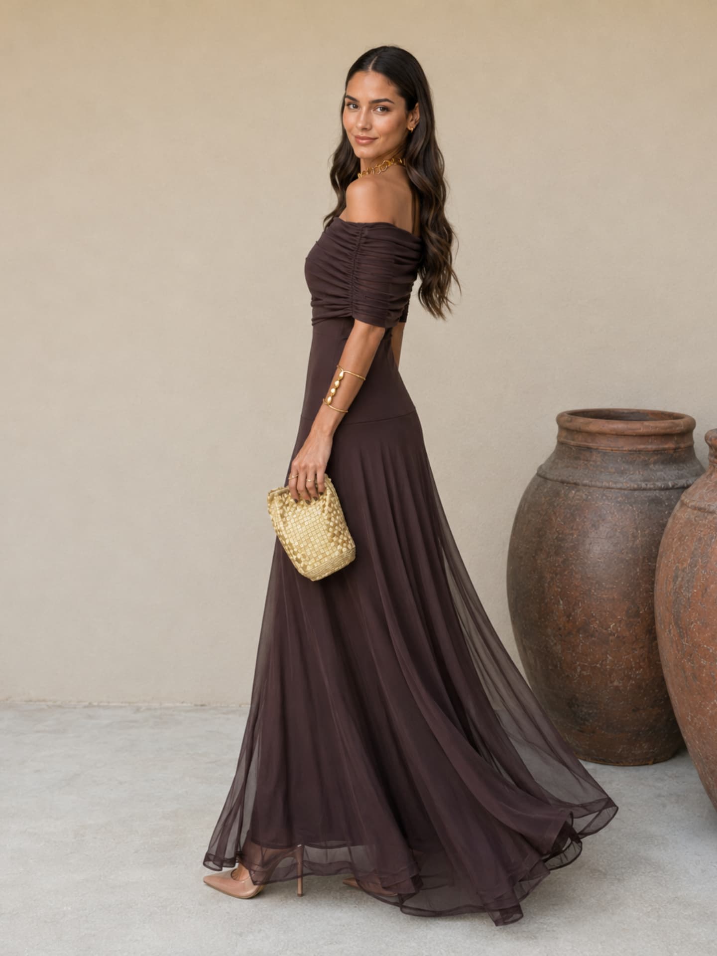 Vestido Toledo en marrón