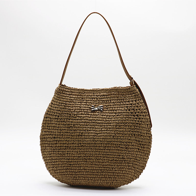 Celeste™ | La Bolsa de Hombro Tejida Redonda