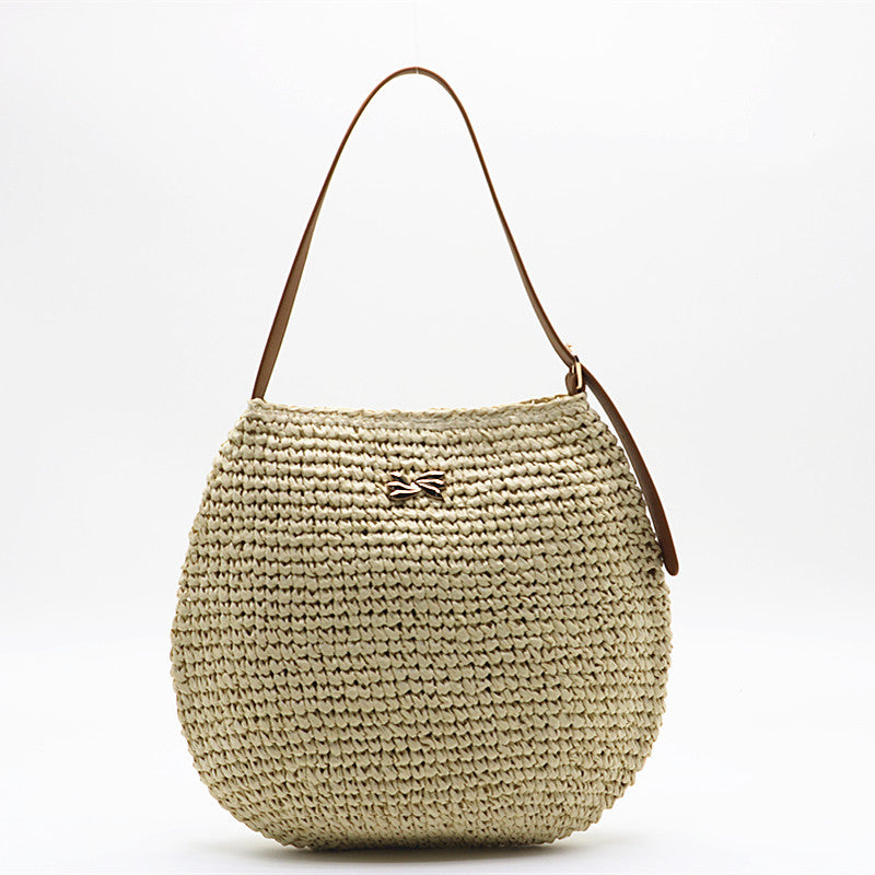 Celeste™ | La Bolsa de Hombro Tejida Redonda