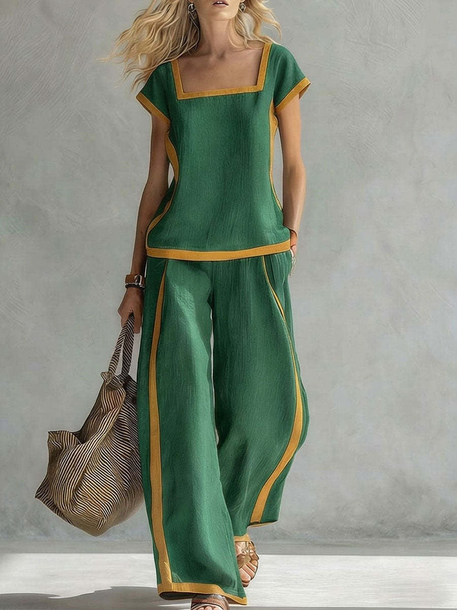 Serena | Conjunto elegante de lino de dos piezas