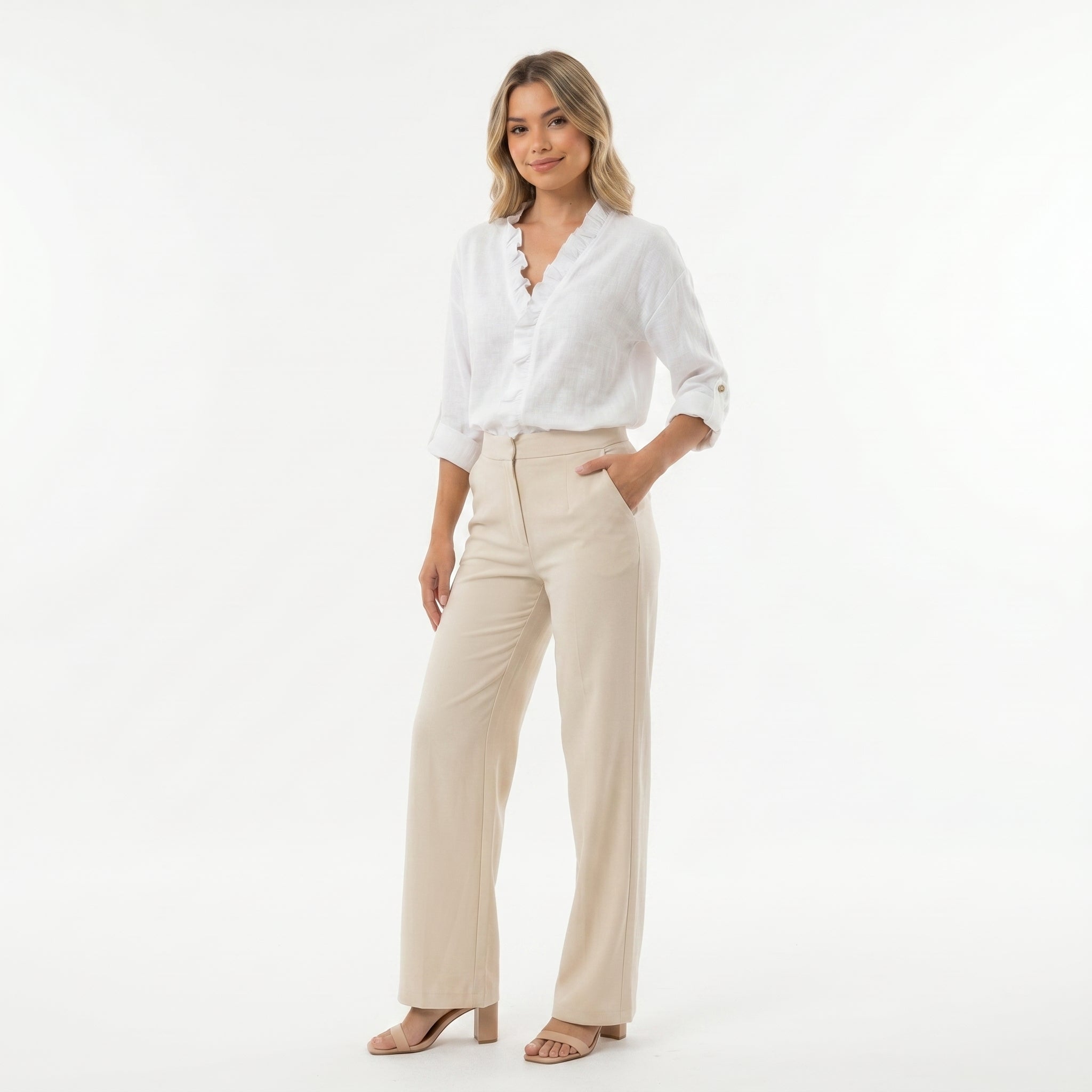 Beatriz - Blusa Fruncida con Escote en V
