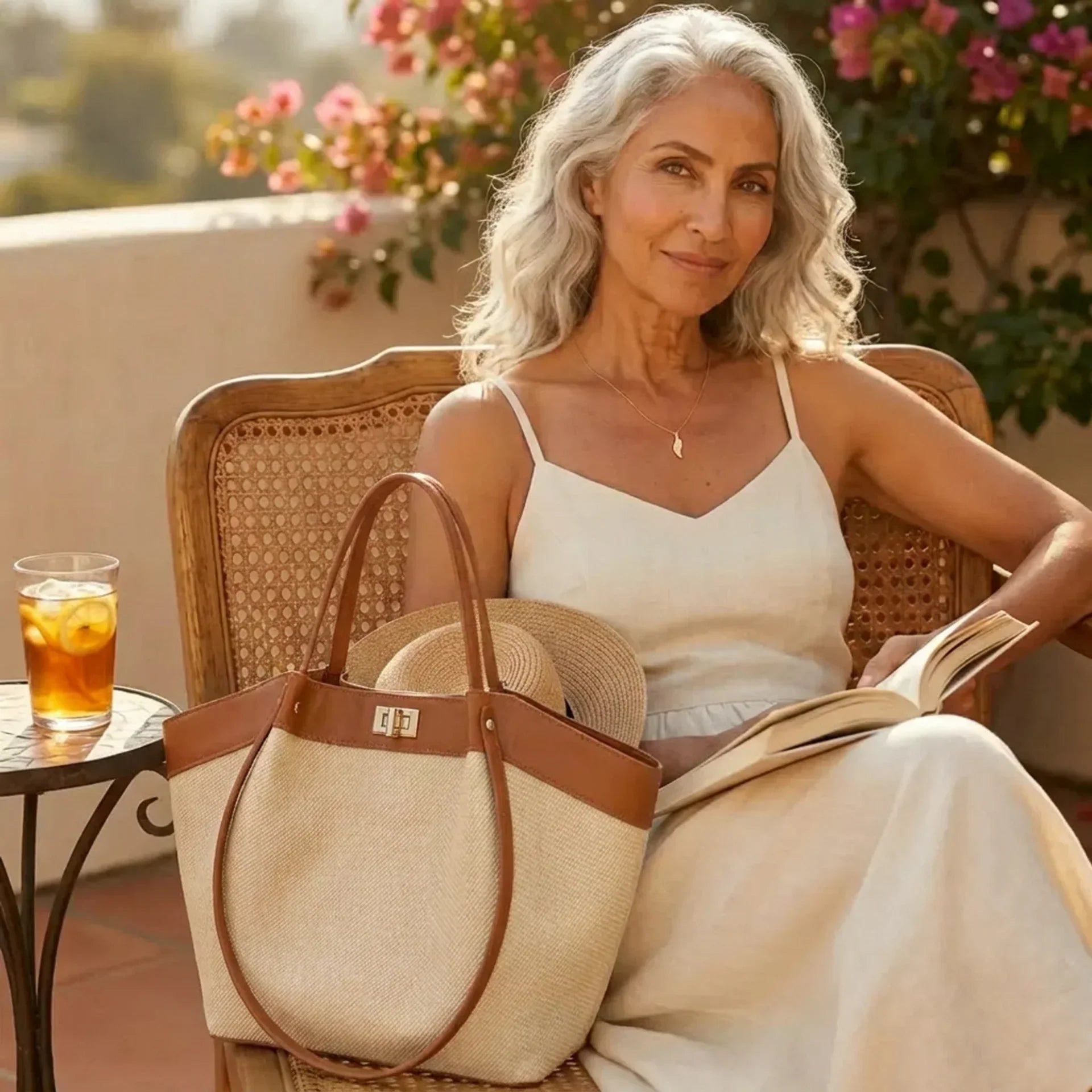 Bolso Tote Woven Mattan