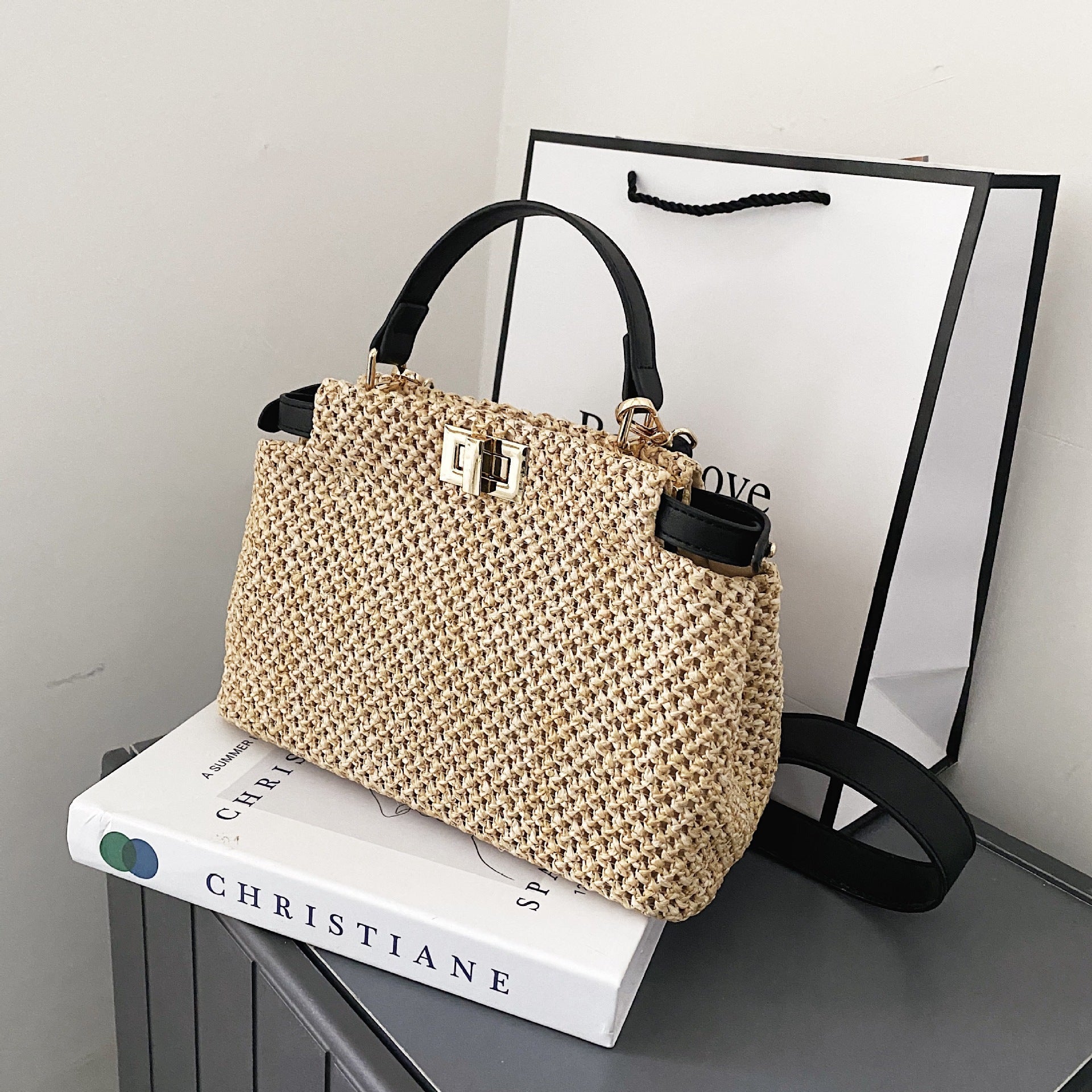 Bolso de Paja Portátil | Elegante y Ecológico