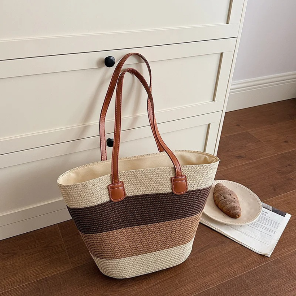 Cora™ | La Colorida Tote de Paja Tejida