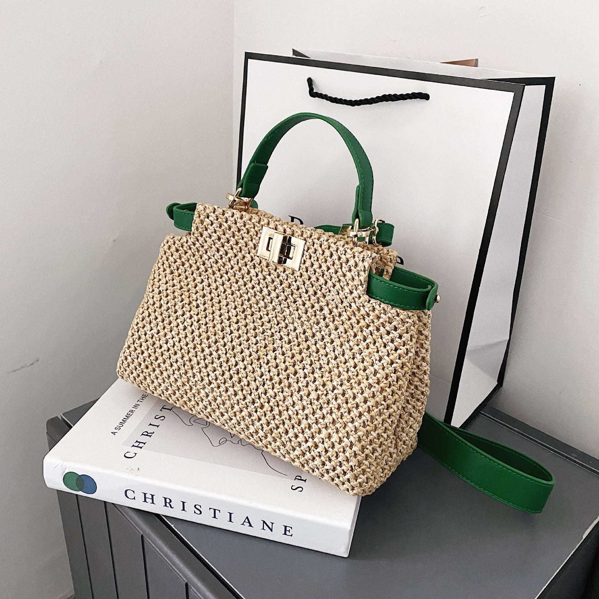Bolso de Paja Portátil | Elegante y Ecológico