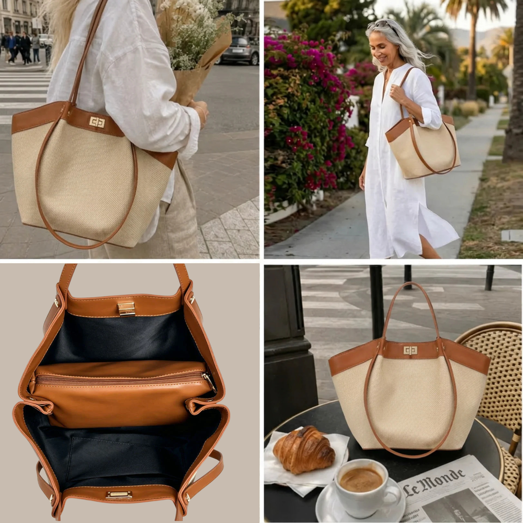 Bolso Tote Woven Mattan