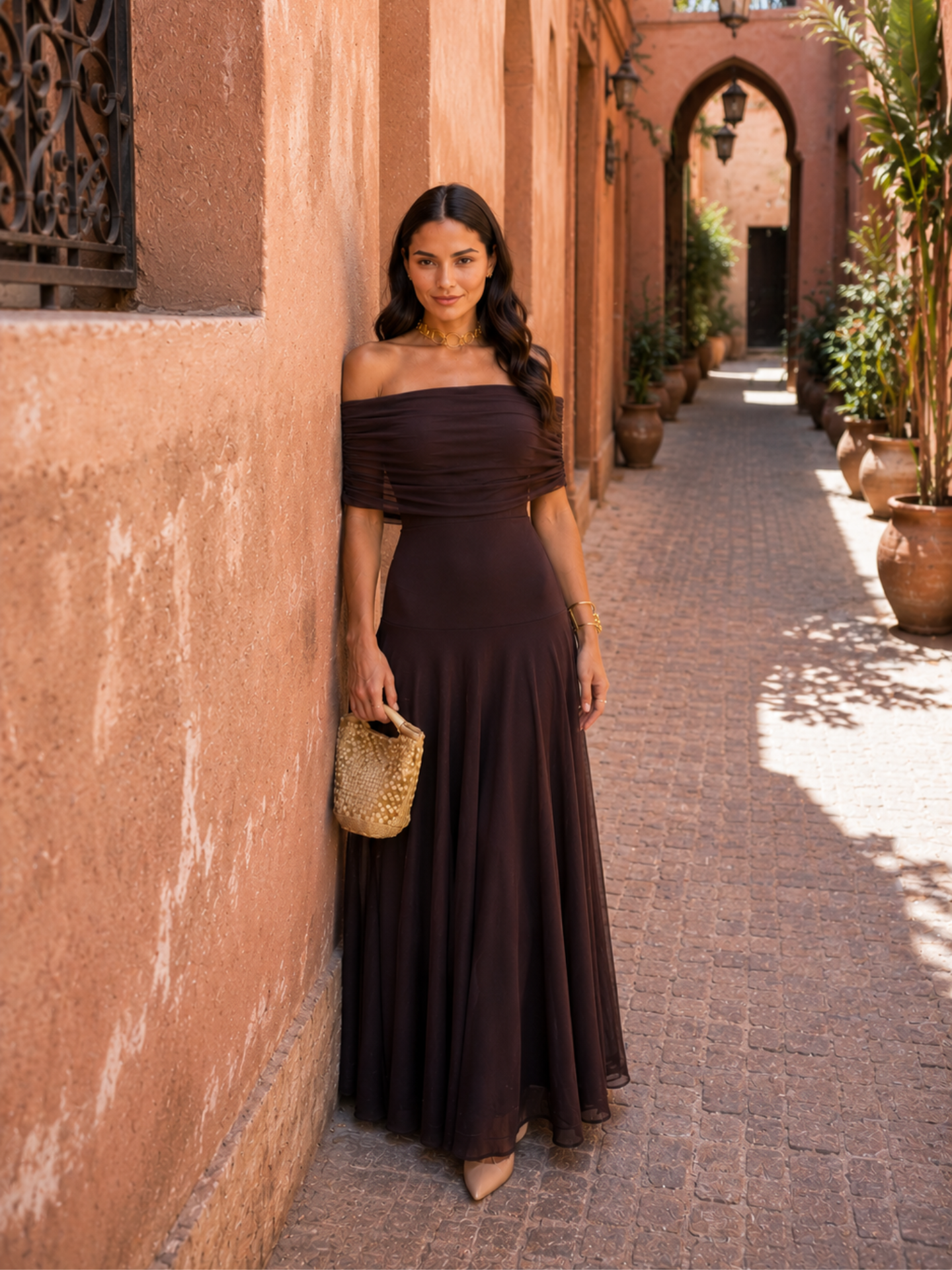 Vestido Toledo en marrón
