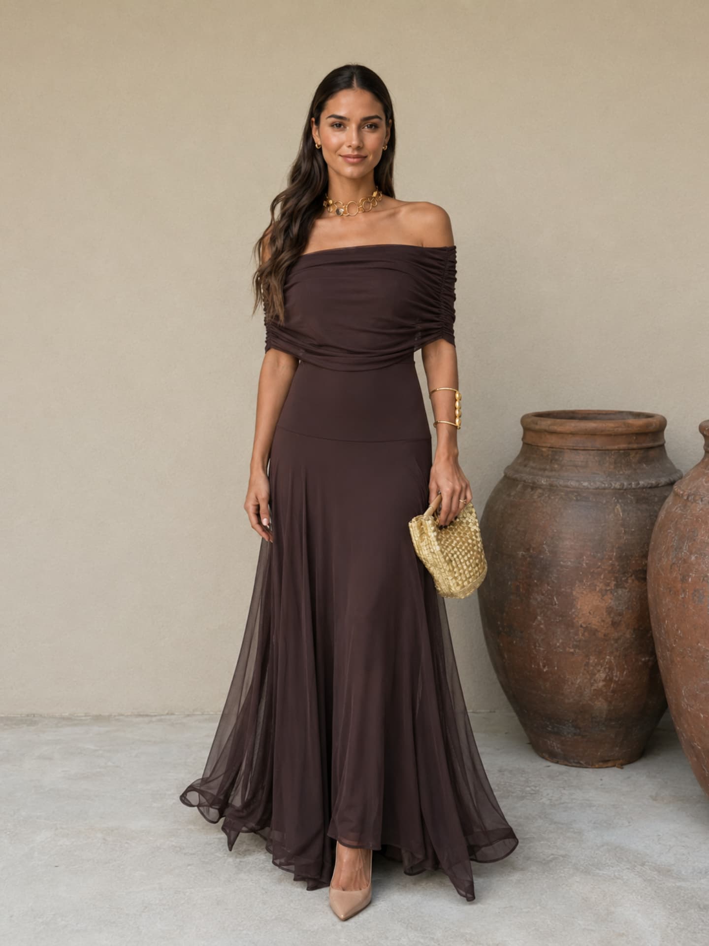 Vestido Toledo en marrón