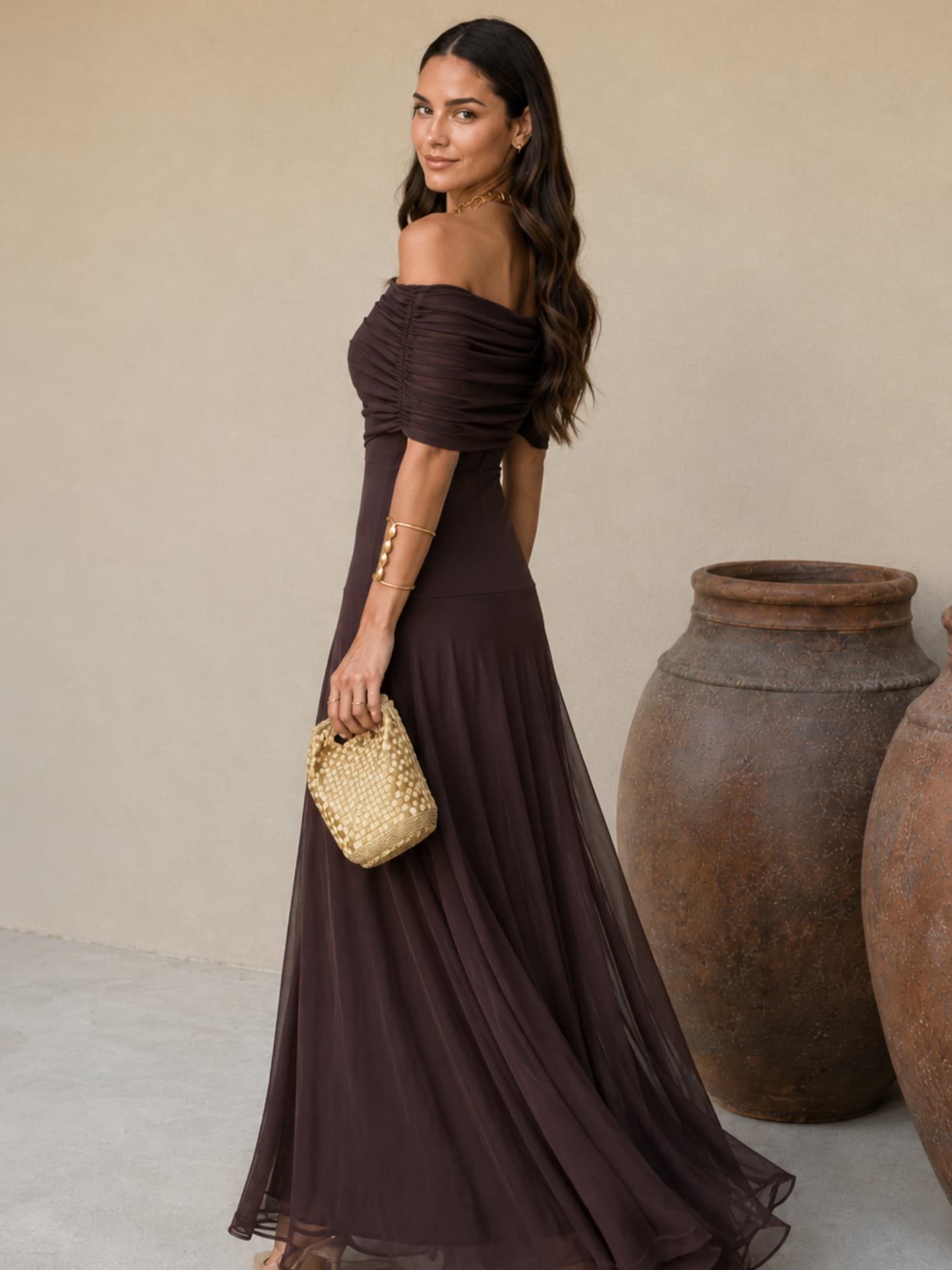 Vestido Toledo en marrón