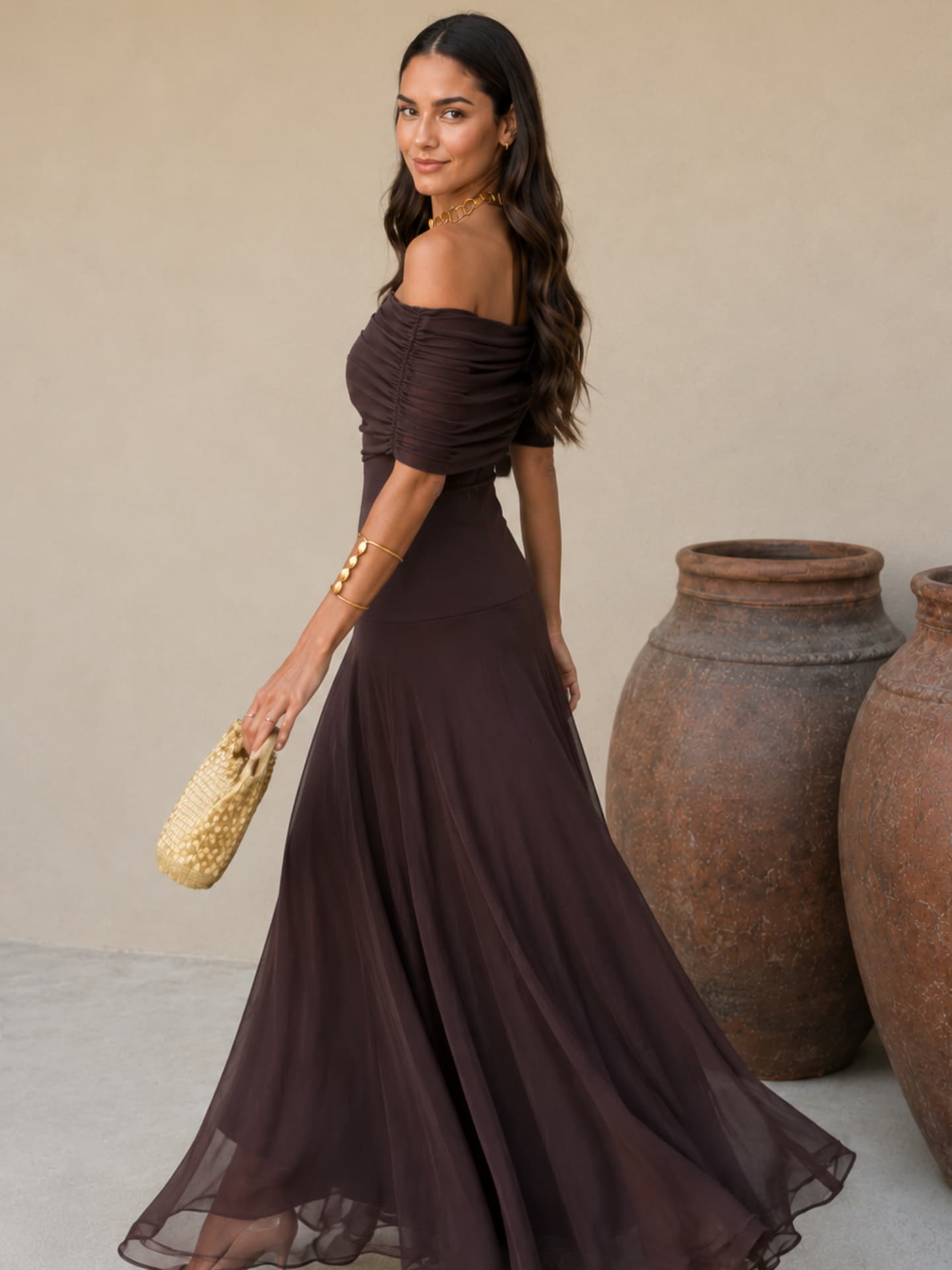 Vestido Toledo en marrón