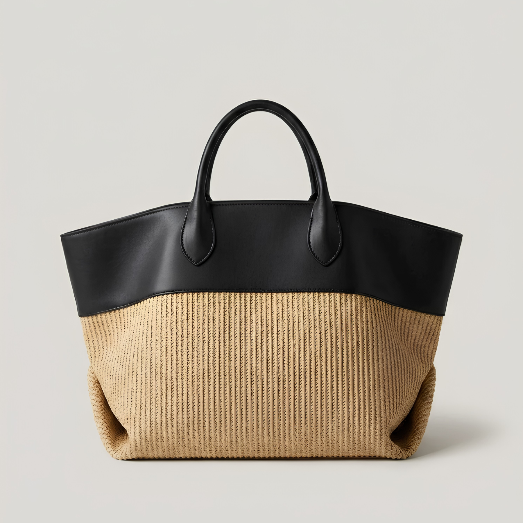 La Bolsa Tote Tejida a Rayas