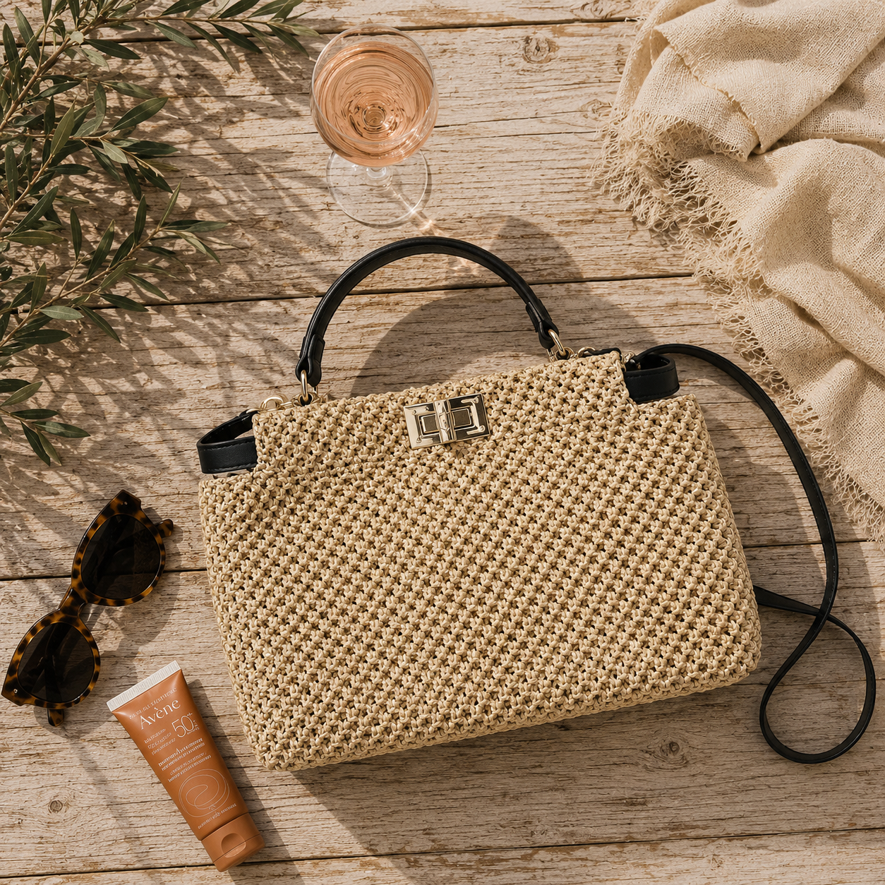 Bolso de Paja Portátil | Elegante y Ecológico